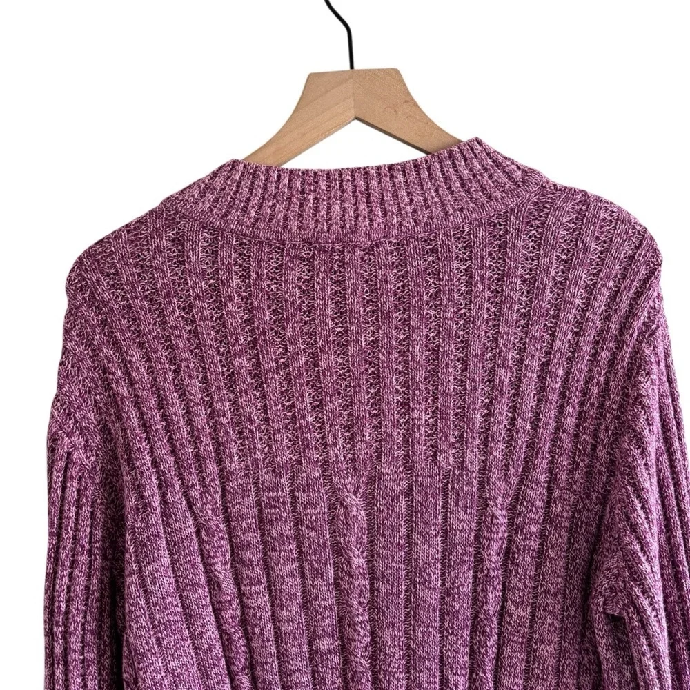 CJ Banks Cable Knit Sweater 1/4 Zip Pullover Long Sleeve 1X Old Money Preppy
